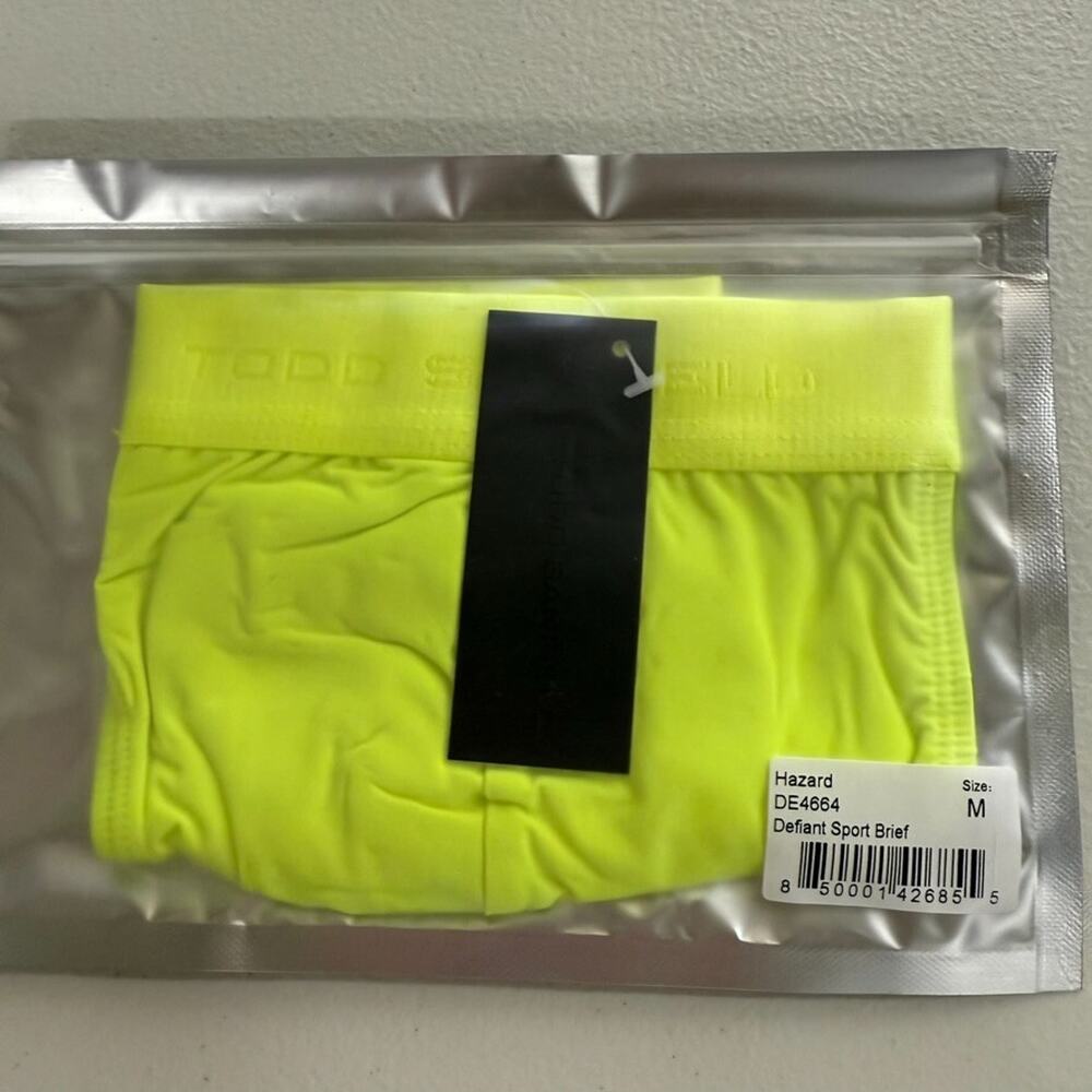 Todd Sanfield Brief Men's Medium Yellow Highlighter Defiant Sport Underwear NEW - Picture 4 of 5